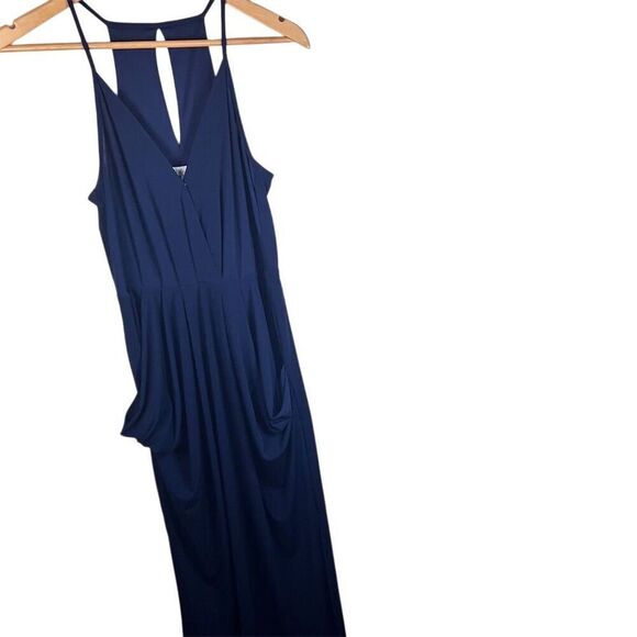 BCBGeneration Women's Sleeveless Maxi Blue Drape Pocket Dress Size Small Formal - Picture 2 of 10